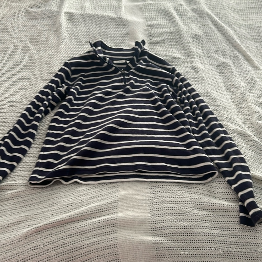 LL Bean Striped Quarter Zips Size Small